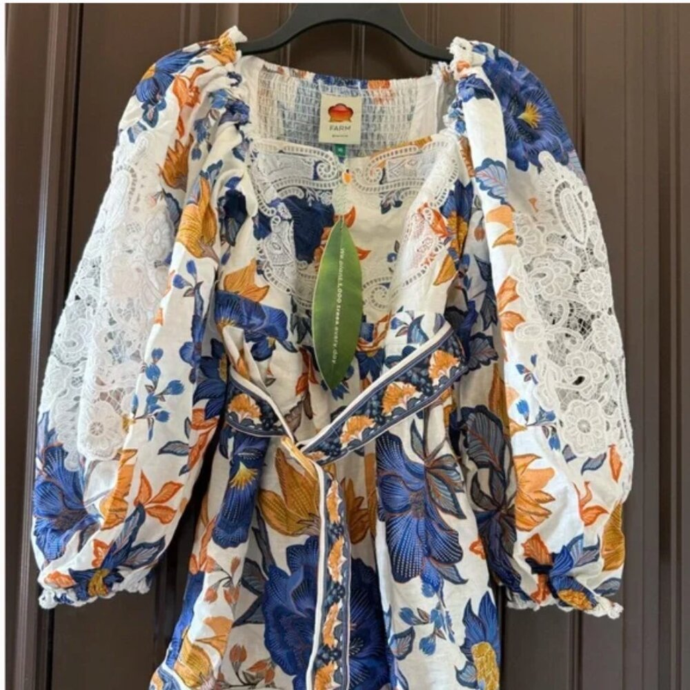 Farm Rio Floral Linen Blend Jumpsuit - Picture 4 of 5
